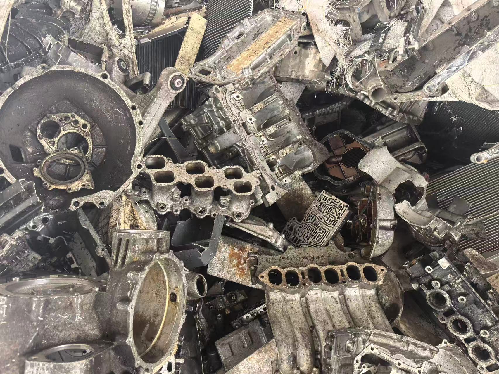 Engine block scrap prepared for recycling