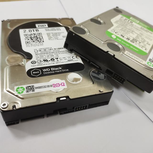 Reconditioned desktop hard drive close-up on label